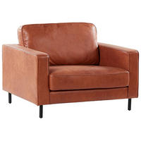 SESSEL Lederoptik goldbraun/schwarz Savalen - Schwarz/Braun, Kunststoff (117/87/91cm) - Beliani