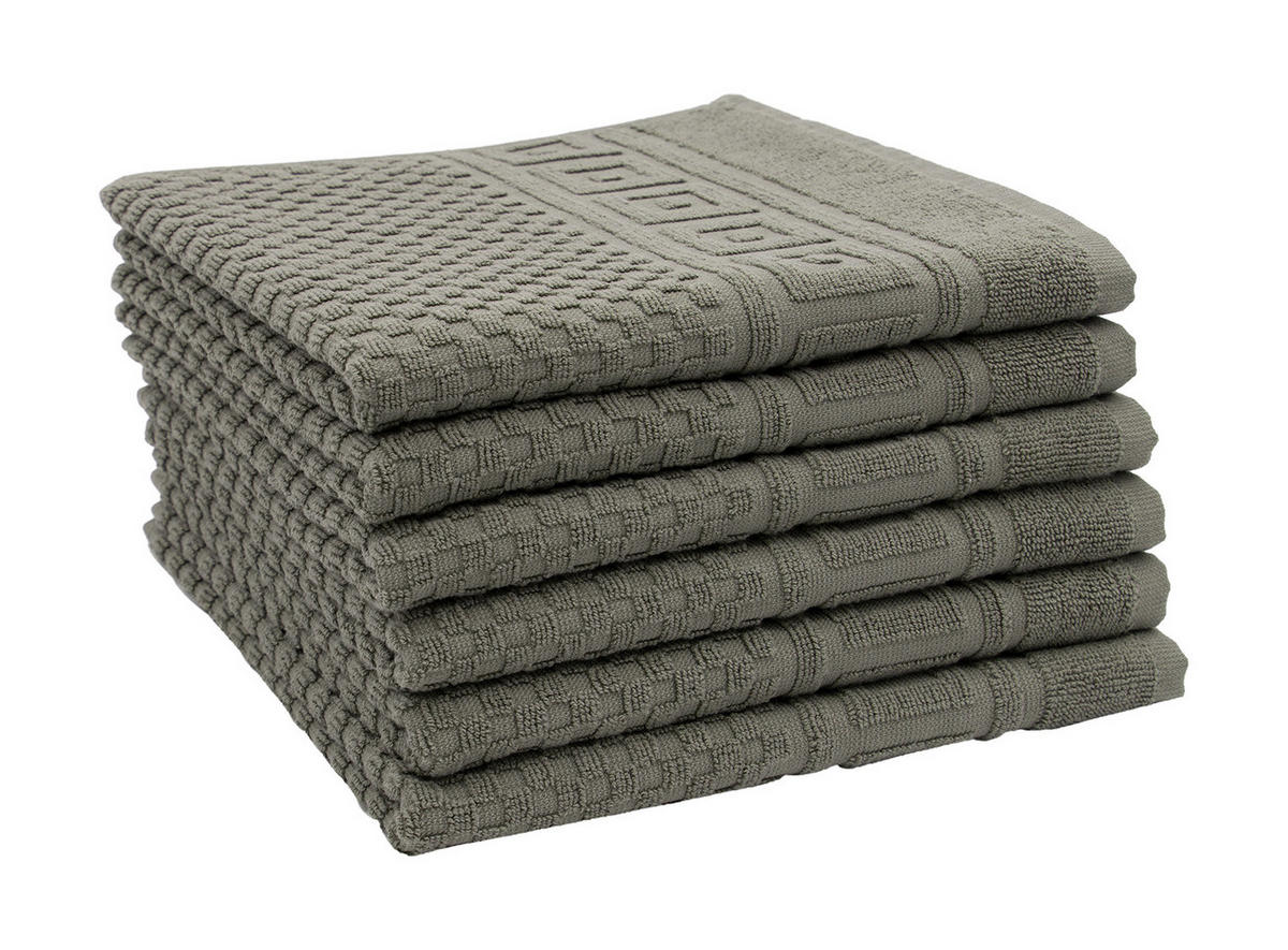 HANDTÜCHER, 6er-Set, 50x70 cm, 100% Baumwolle, Grau - Anthrazit, Textil (50/70cm) - Zollner