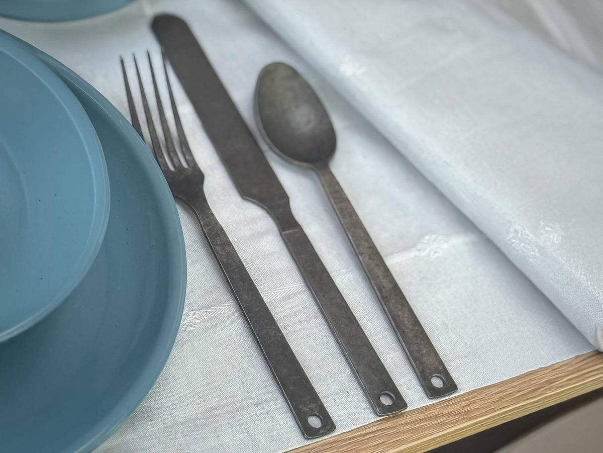 BESTECKSET Flatware Edelstahl matt antik für 2 Personen - Grau, Metall - BAREBONES