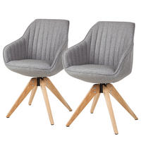 DREHBARER ARMLEHNENSTUHL - Massivholz - Textil - Grau, Holz/Textil (60/83/65cm) - home24