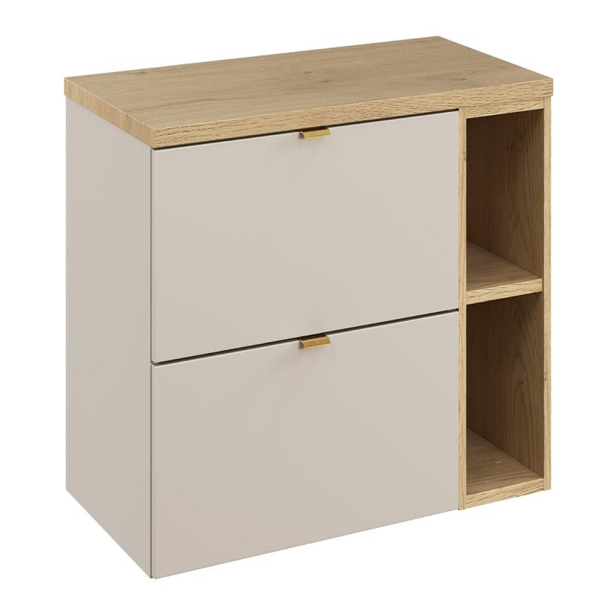 WASCHTISCHUNTERSCHRANK 80 cm 3Teile - Dalia Cashmere D BM359 in Kaschmir/Cremona-Eiche - Kaschmir/Eichefarben, Holz (80/50/48cm)