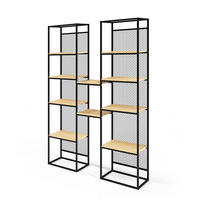 BÜCHERREGAL Vida Eiche Lancelot 140 / 35 / 210cm - Eiche Bianco/Schwarz, Holz/Holzwerkstoff (140/210/35cm) - Feldmann-Wohnen