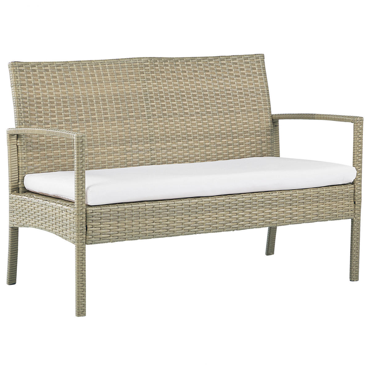 LOUNGE-SET 4-sitzer Rattan Beige Marsala - Beige, Kunststoff - Beliani