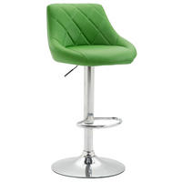 BARHOCKER Lazio 83-104x46x49 cm grün - Grün, Leder (46/83/49cm) - furnicato