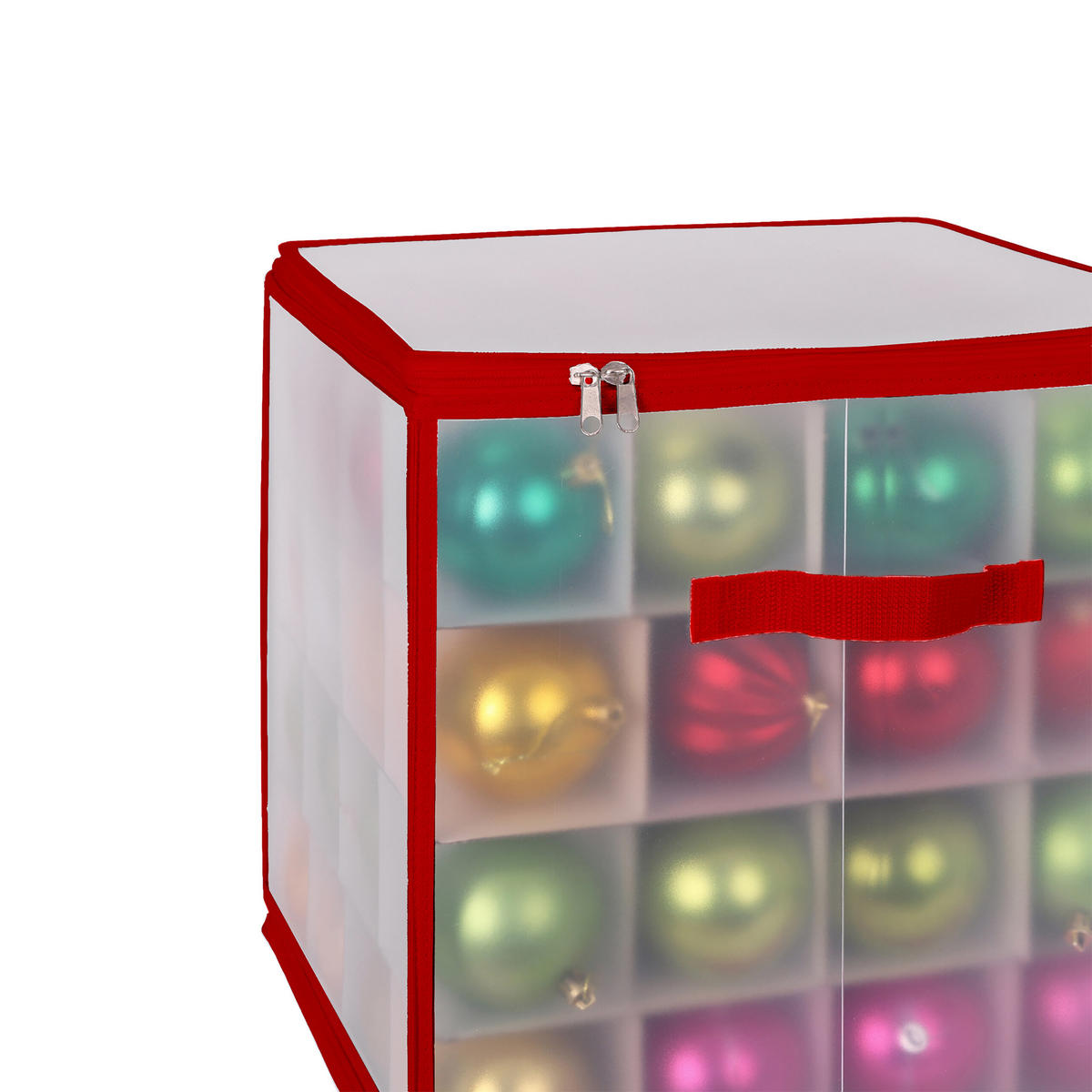 WEIHNACHTSKUGEL-AUFBEWAHRUNGSBOX - Transparent, Wellpappe/Kunststoff (36/18/36cm) - Relaxdays