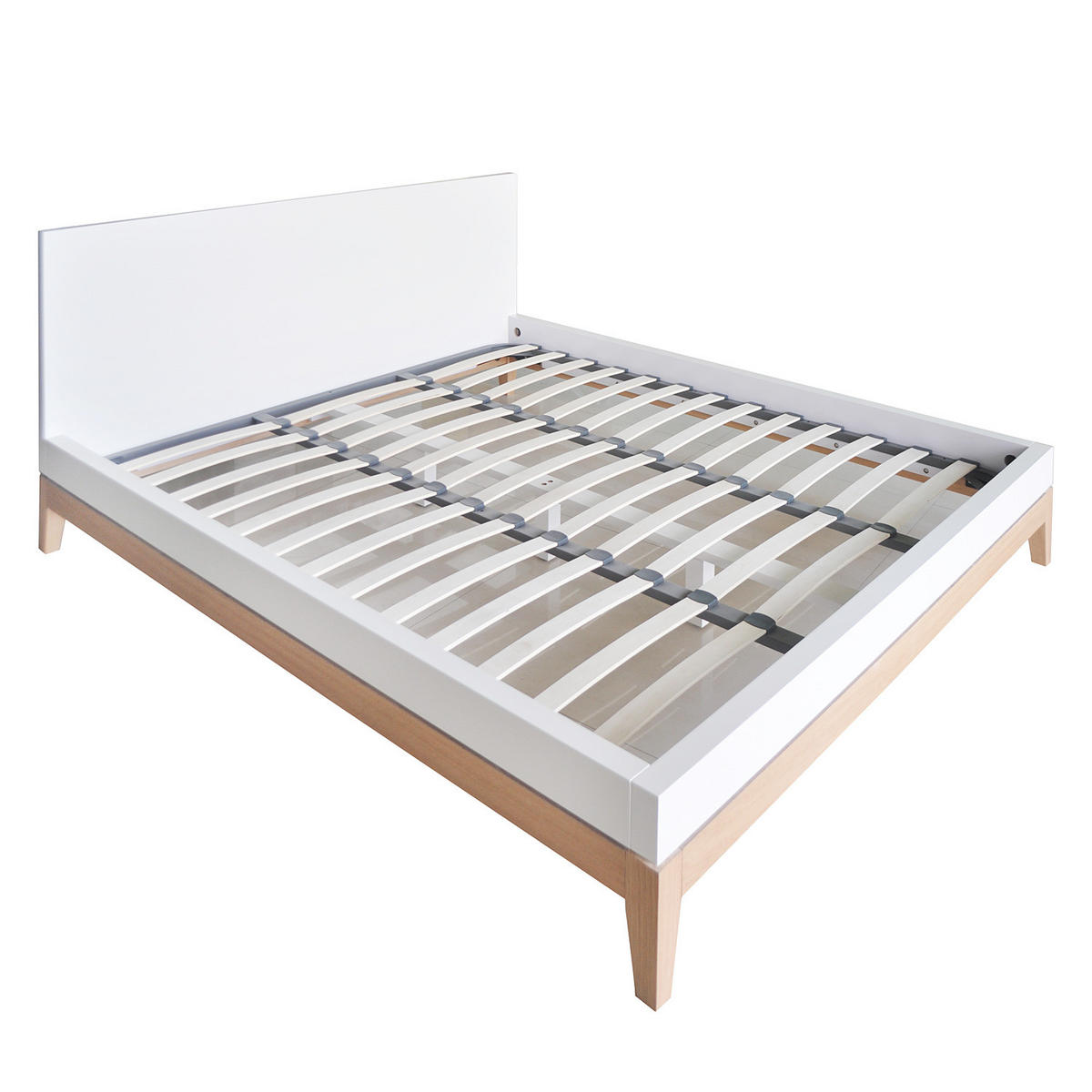 BETT - Höhe 96 cm - Beige/Weiß, Holzwerkstoff (180/200cm) - home24