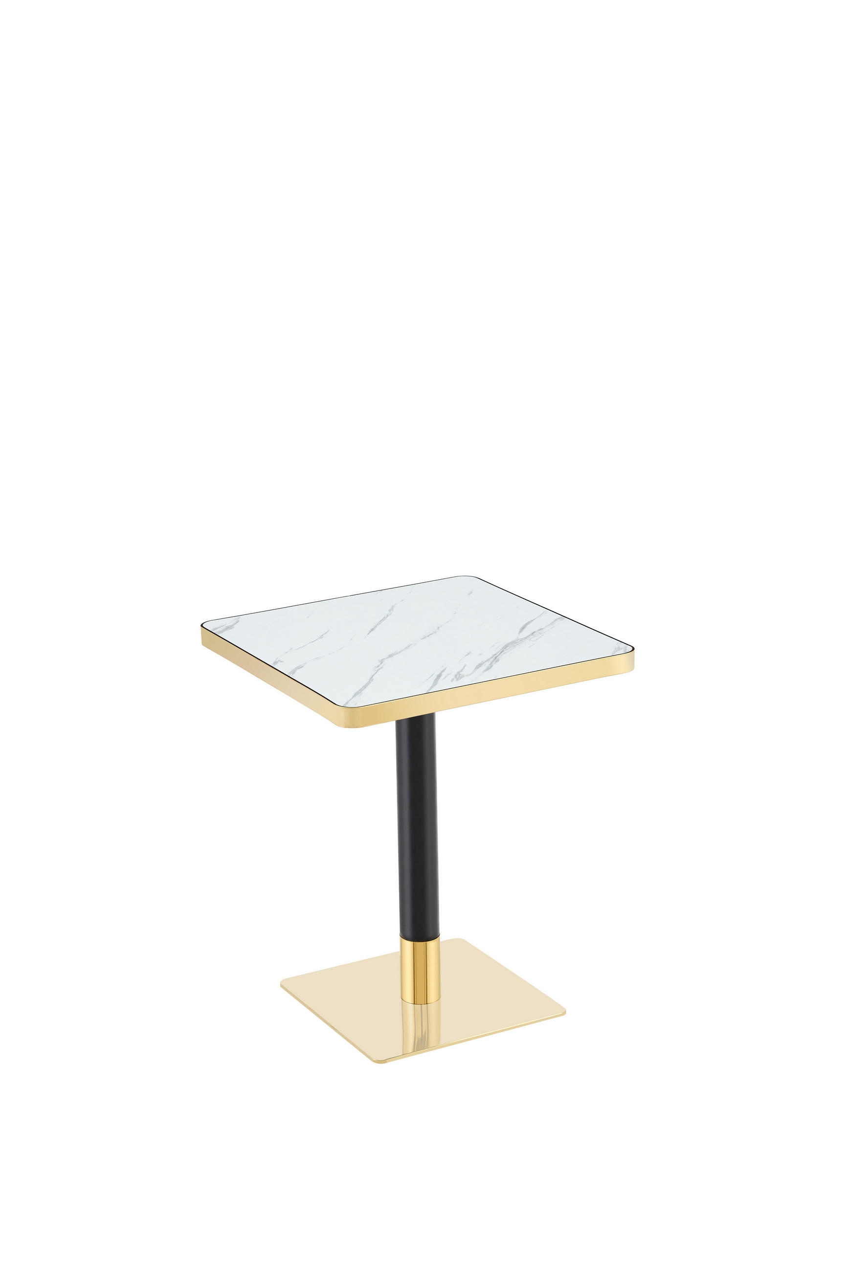 BARTISCH 60/60/74 cm mit Marmor-Optik DE-40022 Weiß - Weiß, Metall (60/60/74cm) - ComfortXL