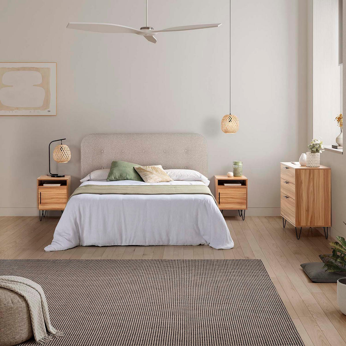 NACHTTISCH Alma 1 Tür Holzfarbe, Metallfüße - Wildeiche, Holzwerkstoff/Kunststoff (40/55/40cm) - VS Venta-stock