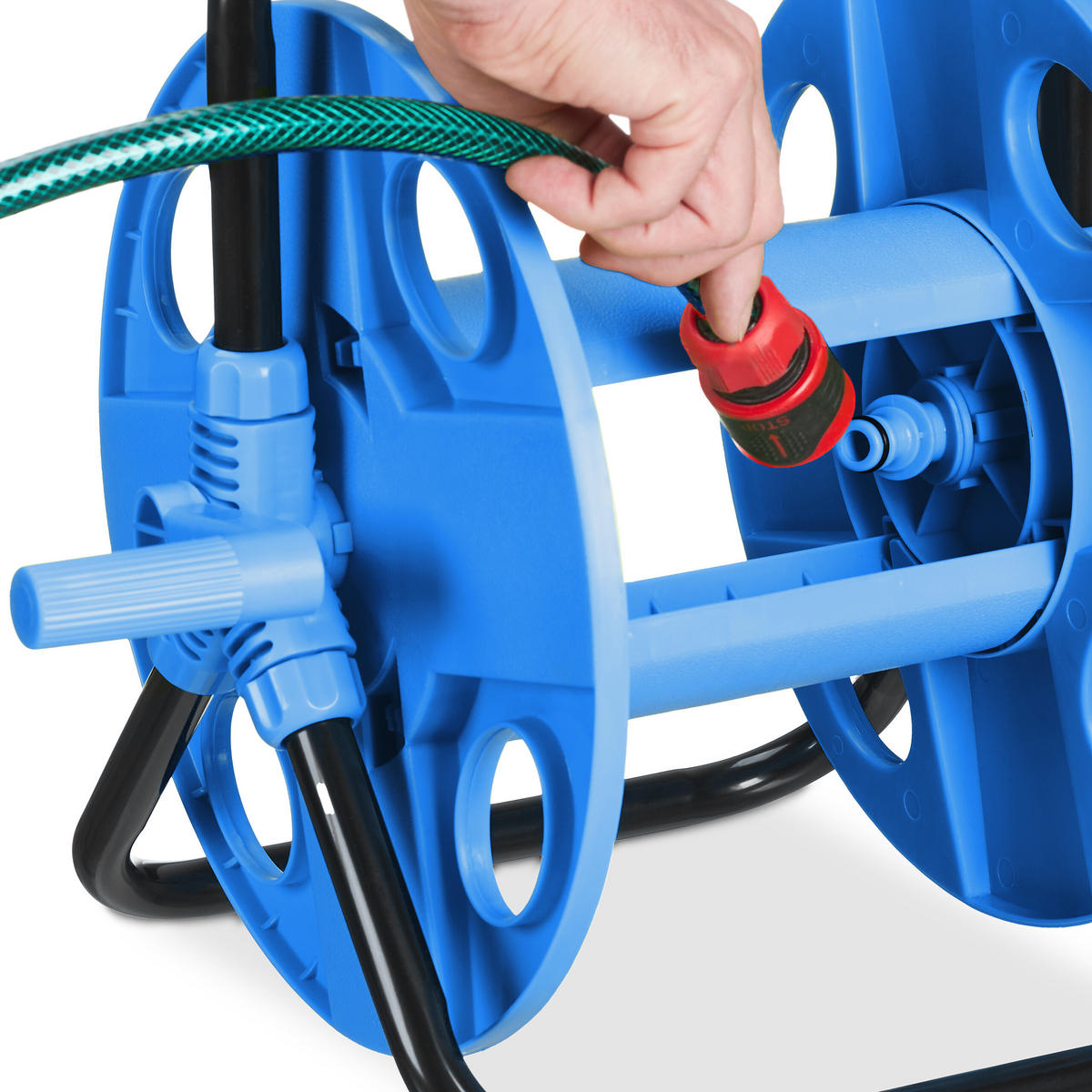 SCHLAUCHTROMMEL - Multicolor, Kunststoff/Metall (42/38/31cm) - Relaxdays