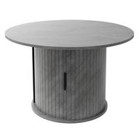 COUCHTISCH mit Schiebetür und Stauraum rund Ø80x50 cm Beton-Optik Grau - Grau, Holz (80/80/50cm) - ML-DESIGN