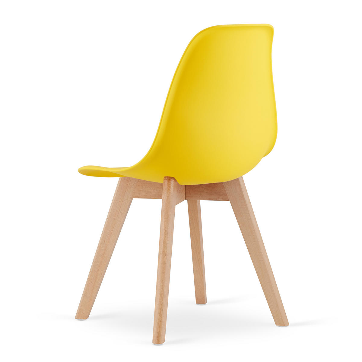 ESSZIMMERSTUHL 4-er Set KITO gelber Sitz, natürliche Beine - Gelb/Naturfarben, Kunststoff (46/80/54.5cm) - Valora