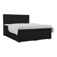 BOXBETT CLAUDIA 120x200 Velour Schwarz mit Bonell-Federkernmatratzen H3 - Schwarz, Holzwerkstoff (120/200cm) - Deine Möbel 24
