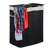 WÄSCHEKORB - Multicolor, Holz/Textil (55/63/35cm) - Relaxdays