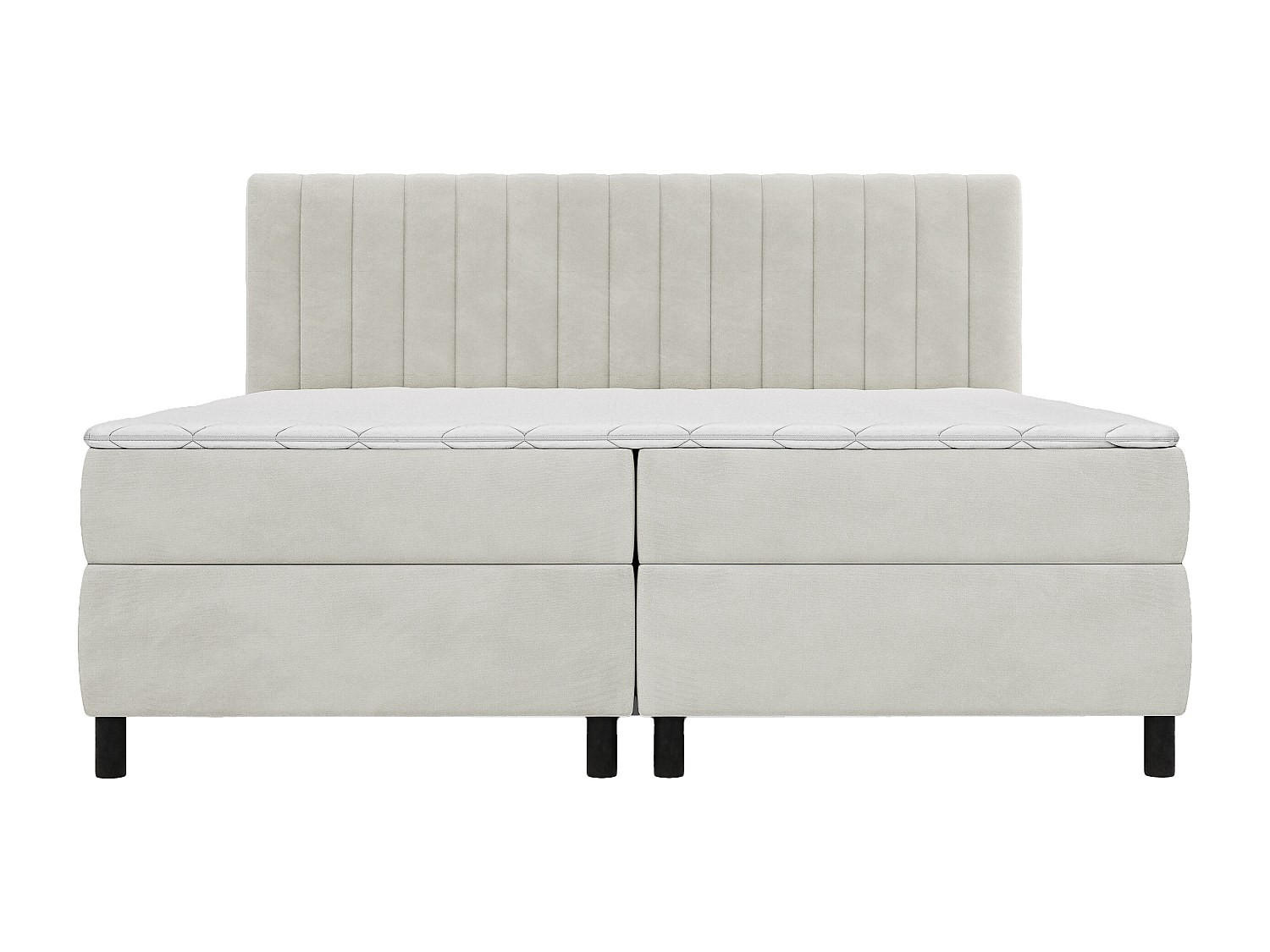 BOXSPRINGBETT - 2 Personen - stoff - hellgrau Donisi - Hellgrau, Textil (90/200cm) - Vente-Unique