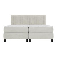 BOXSPRINGBETT - 2 Personen - stoff - hellgrau Donisi - Hellgrau, Textil (90/200cm) - Vente-Unique
