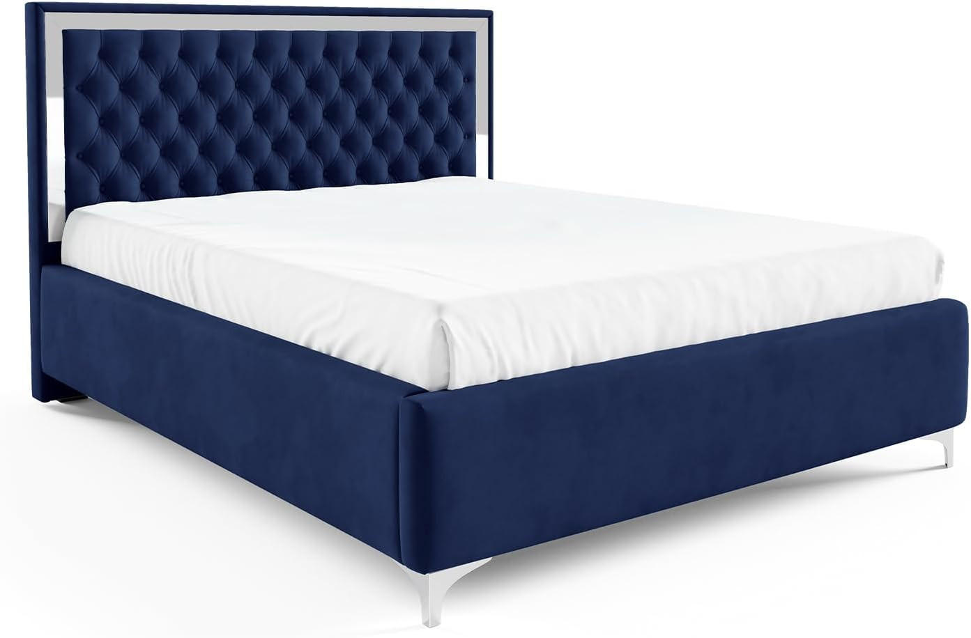 POLSTERBETT ARONA - Blau, Textil (120/200cm) - Meblini