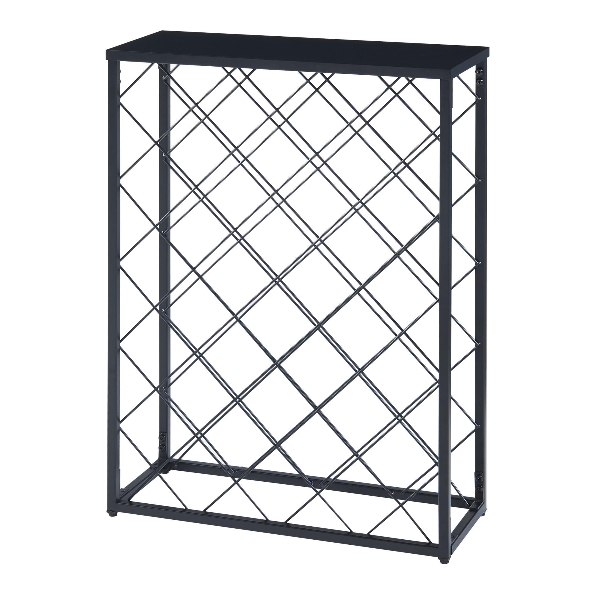 WEINREGAL Taivassalo - Schwarz, Metall (53/71.5/20cm) - [en.casa]