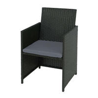 POLY-RATTAN GARTENSTUHL Schwarz, Hellgrau - Hellgrau/Schwarz, Kunststoff (53/88/53cm) - MCW