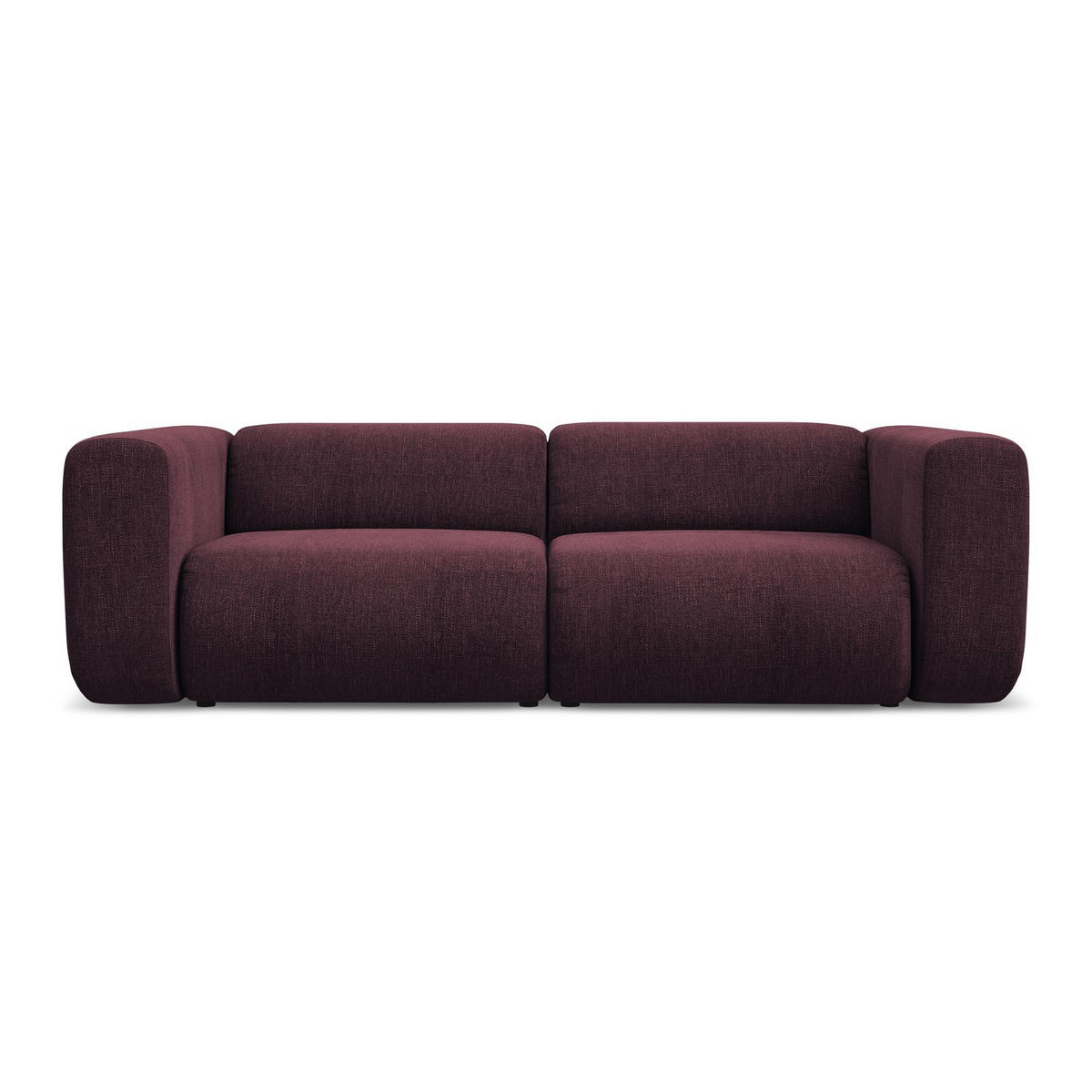 3-SITZER SOFA Chenille Stoff Rot - Rot/Weinrot, Kunststoff/Textil (228/70/89cm) - LaMiaSofa