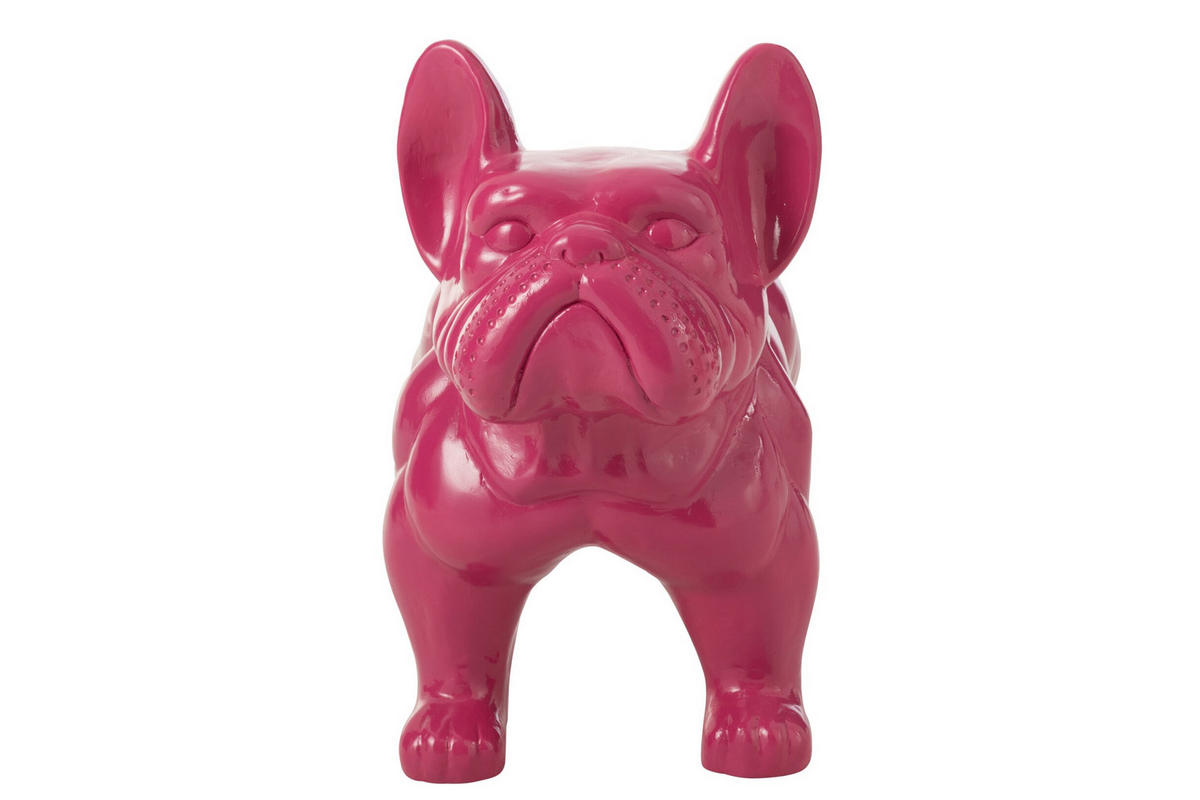 DEKO-OBJEKTE BULLDOGGE - Kunststoff - Rosa - Pink, Kunststoff (38/63/88cm) - J-Line