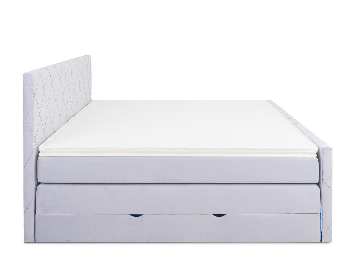 BOXSPRINGBETT Dubai Lila 160 /200 cm H2/H3 Samt - Lila, Textil (160/200cm) - wonello