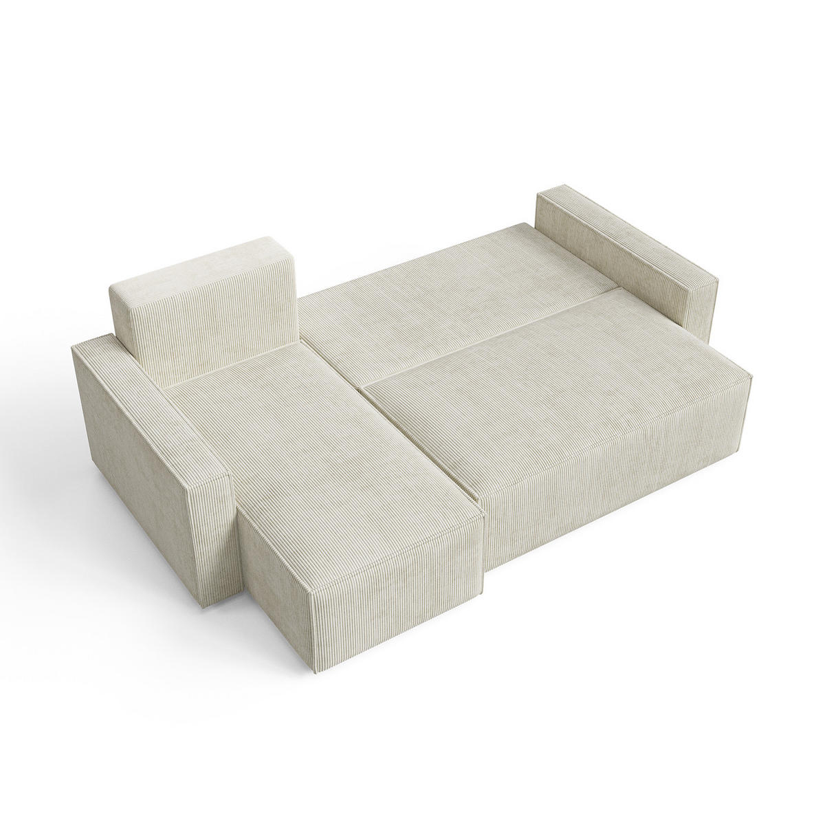 ECKSOFA LIVIO S mit Schlaffunktion, universell montierbar - POSO 06 - Braun, Holz (230/90/142cm) - Dekori_Interiors