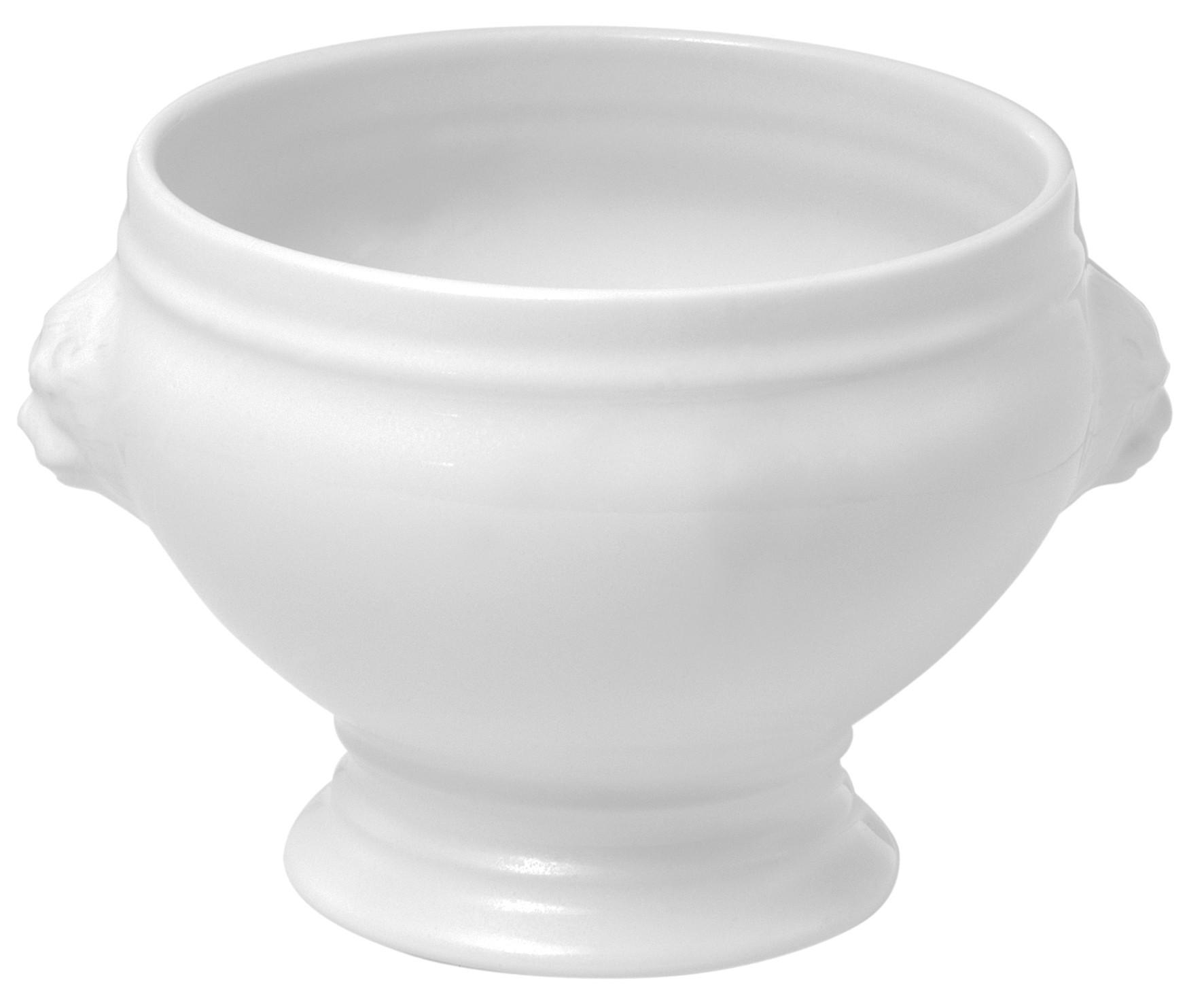 LOEWENKOPF-SUPPENSCHUESSEL Weiss 25 cl - Weiß, Keramik (10.4cm) - Revol Porcelaine France