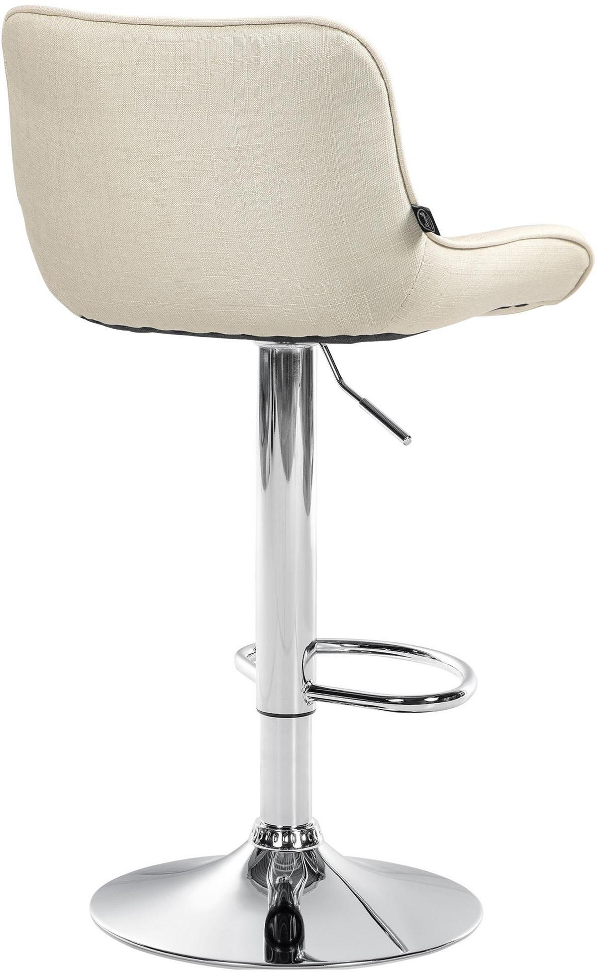 BARHOCKER 2er Set Stoff creme - Chromfarben/Creme, Textil/Metall (49/85/51cm) - CLP