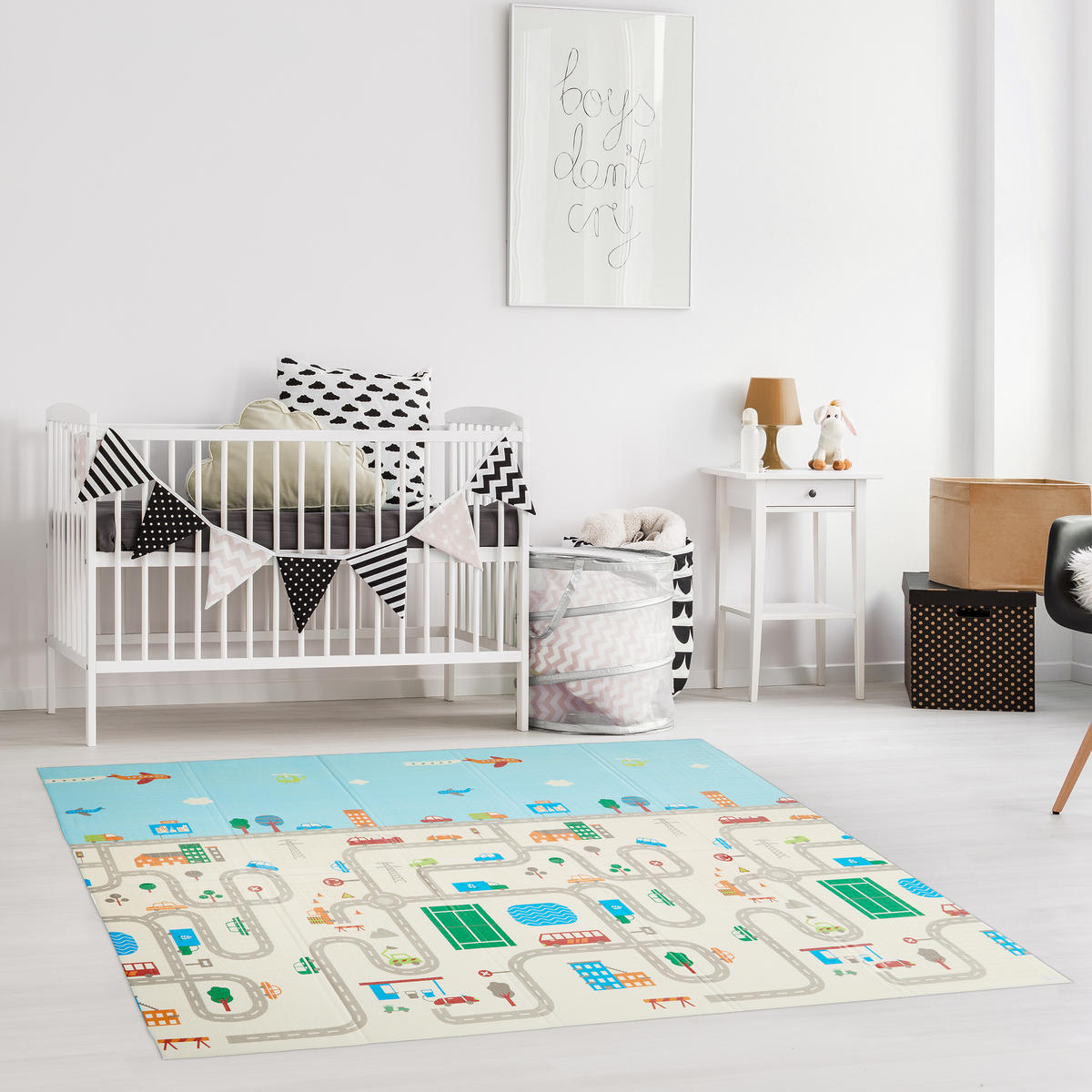 SPIELMATTE - Multicolor, Kunststoff/Textil (200/180cm) - Relaxdays