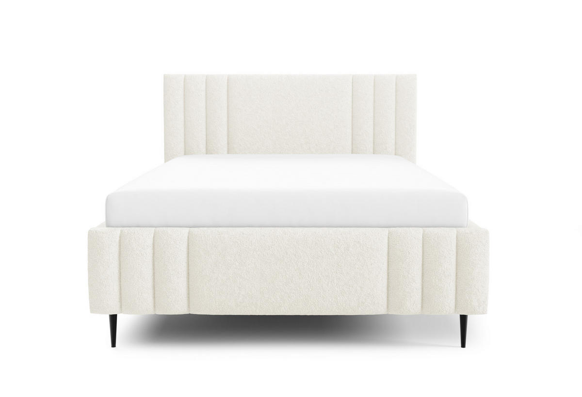 POLSTERBETT RIVIO LEG mit Beinen Bettkasten Lattenrost 140x200 Creme - Creme, Holz (140/200cm) - Furnistar