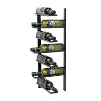 WEINREGAL für 7 Flaschen 2.Teilig Metall Schwarz Wand 96326 - Schwarz, Metall (7.5/71/30cm) - DanDiBo