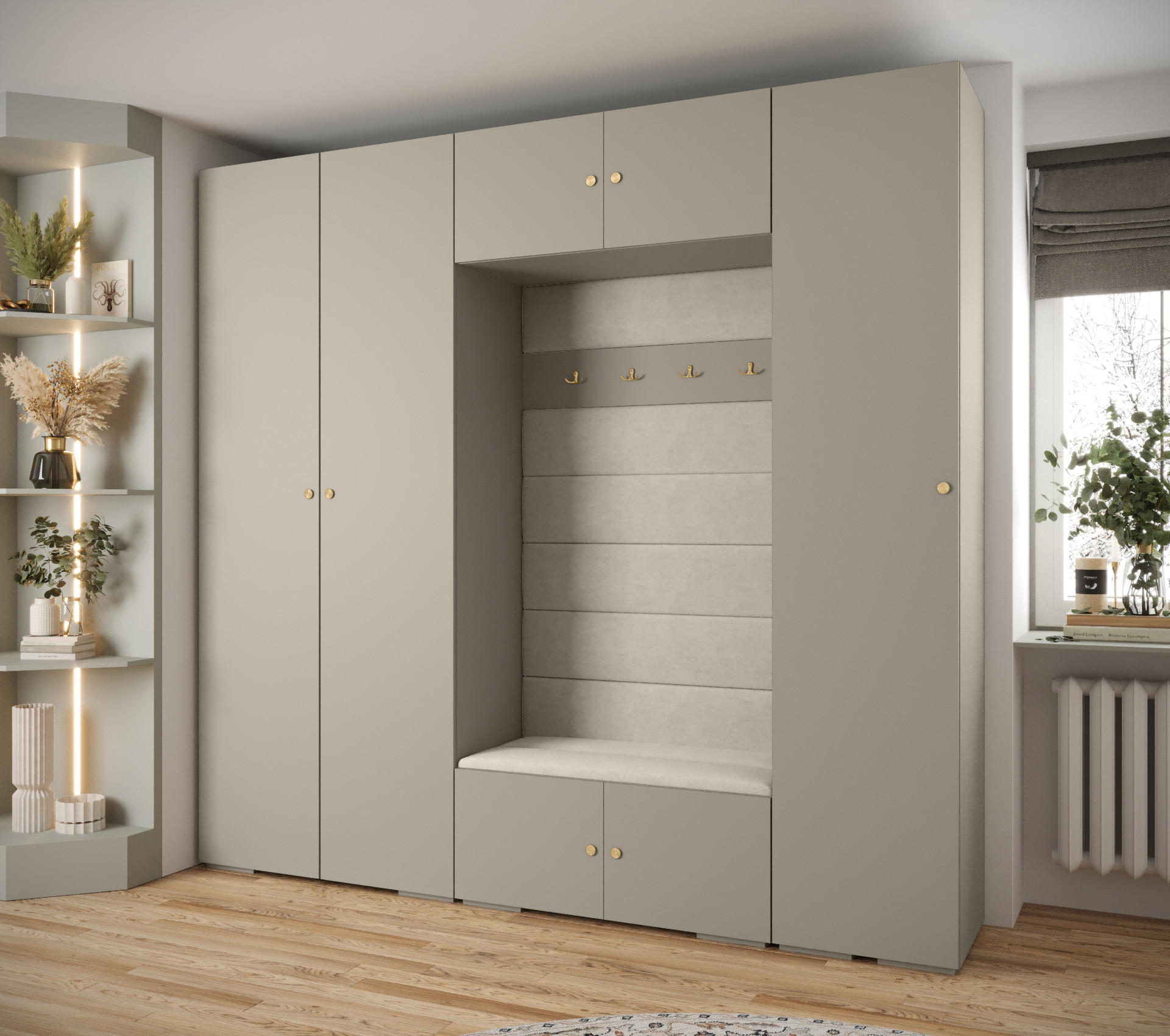 GARDEROBEN-SET 236,7/250/47 - Kaschmir/Goldfarben, Holz/Kunststoff (250/236.7/47cm) - Abiks Möbel