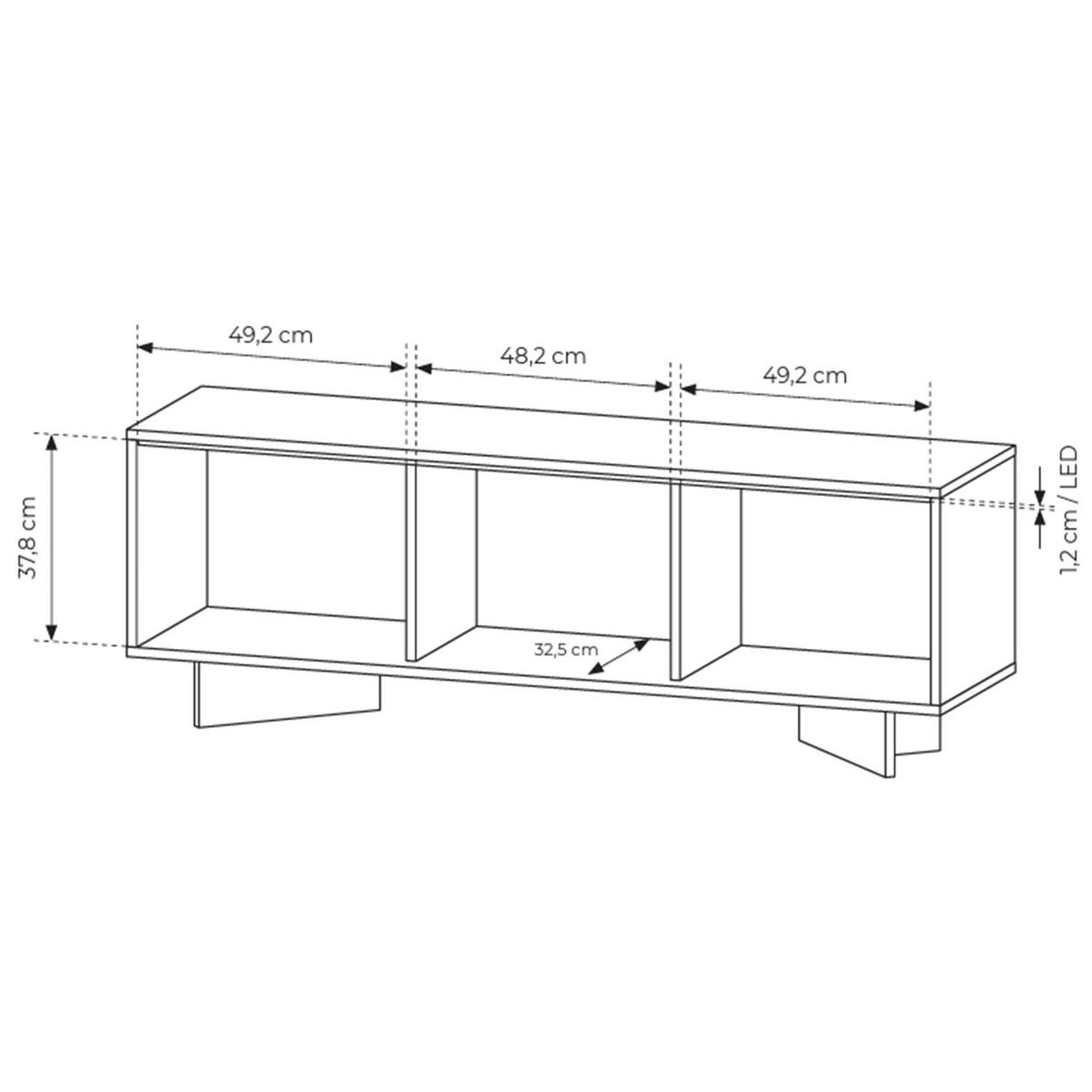TV stolek Semi, 153 cm - kapučínová/béžová, kompozitní dřevo (153.9/54.4/40cm) - Selsey