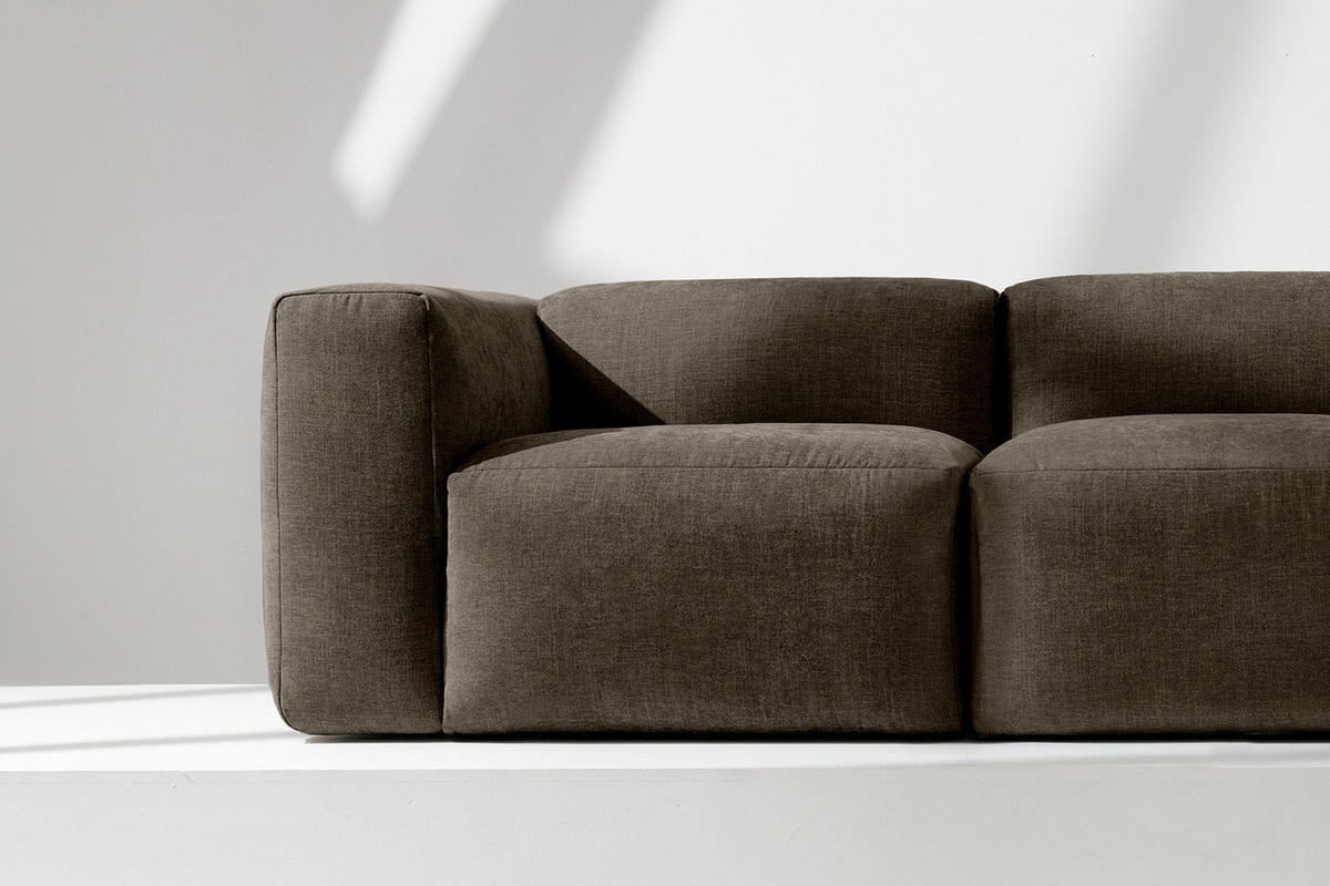 3-SITZER-MODULSOFA BUFFO mit extrem weicher und bequemer Sitzfläche, Gewebestoff, braun - Braun, Textil (290/73/96cm) - KONSIMO®