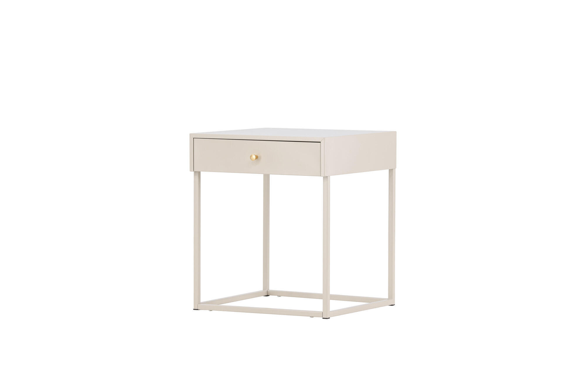 NACHTTISCH BAKAL Beige 41x43x50 cm - Beige, Metall (41/50/43cm) - FURNLUX