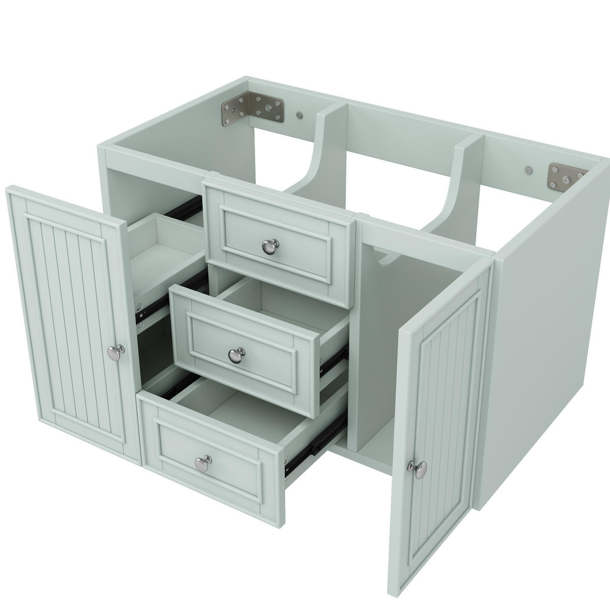 WASCHBECKENUNTERSCHRANK 78,5 x 46 x 46,8 cm Grün MDF/Metall - Grün, Metall (46/46.8/78.5cm) - Beauniv