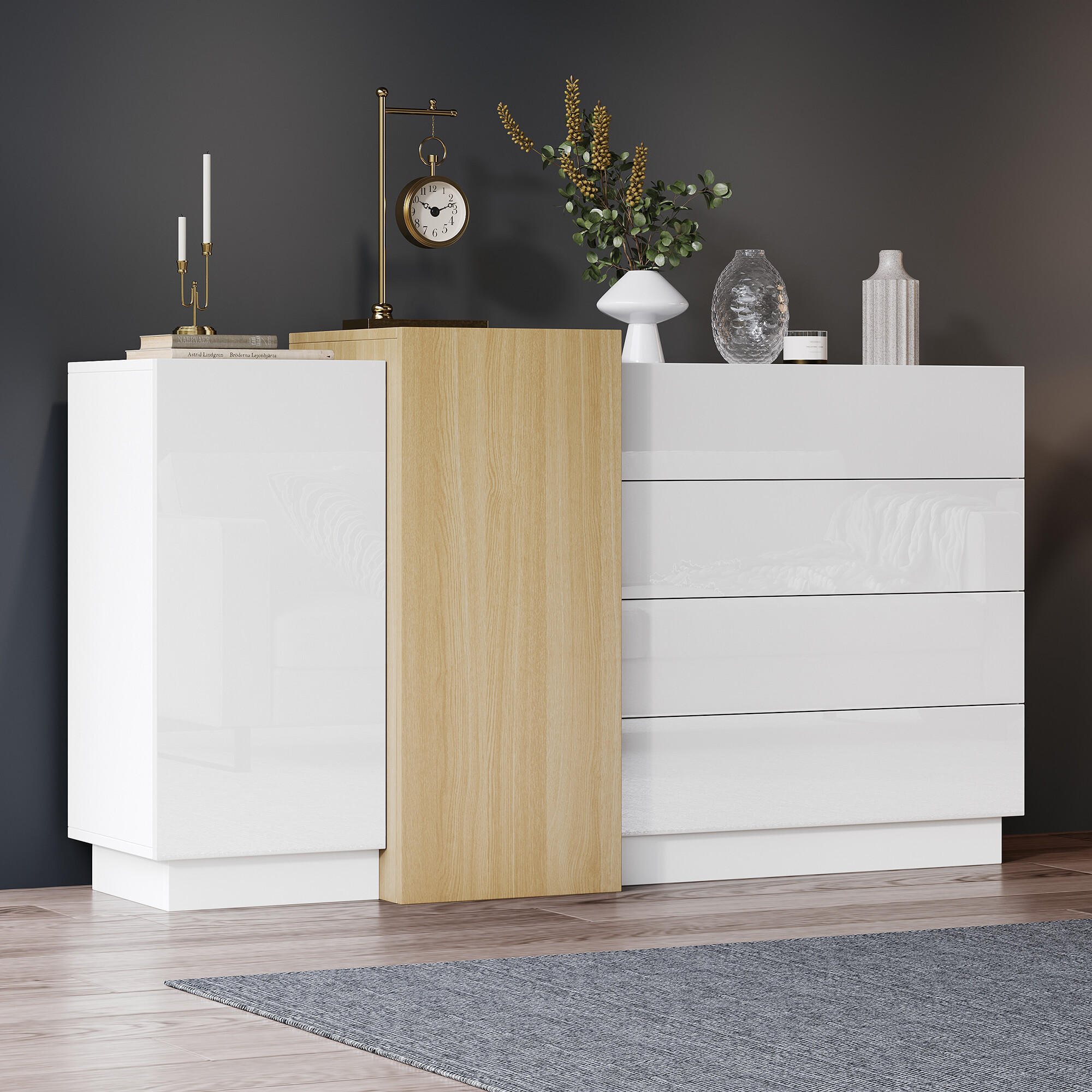 SIDEBOARD Weiß 150/37.5/87 cm - Weiß, Holzwerkstoff (37.5/87/150cm) - Urban Meuble