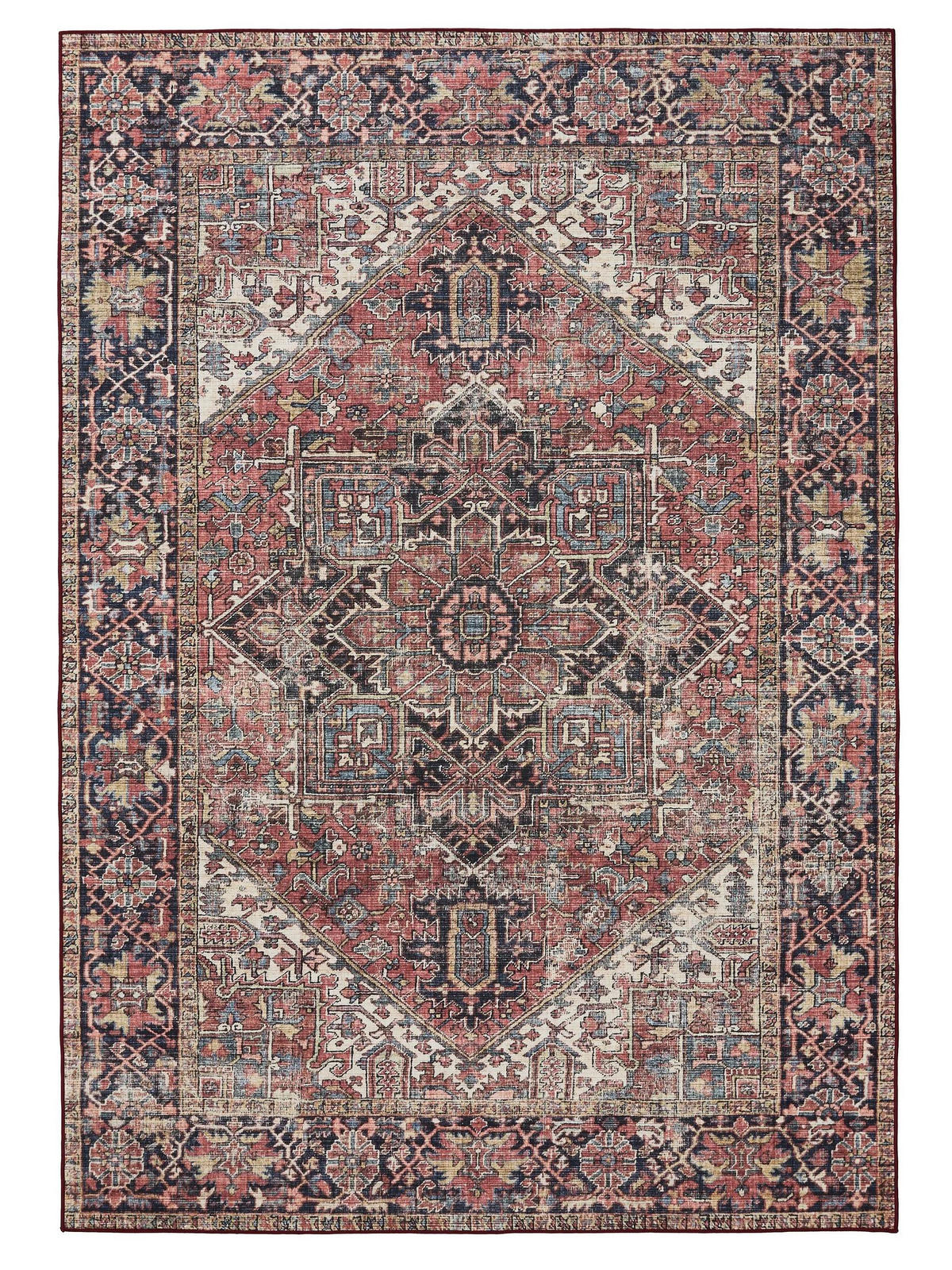 PRATELNÝ koberec George Vícebarevná/Béžová 140x200 cm - různobarevná/béžová, plast/umělá hmota (140/200cm) - benuta