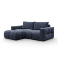 ECKSOFA VERONA 3-Sitzer links, Marineblau - Blau/Schwarz, Holz/Textil (224/173cm) - Courtois Laville
