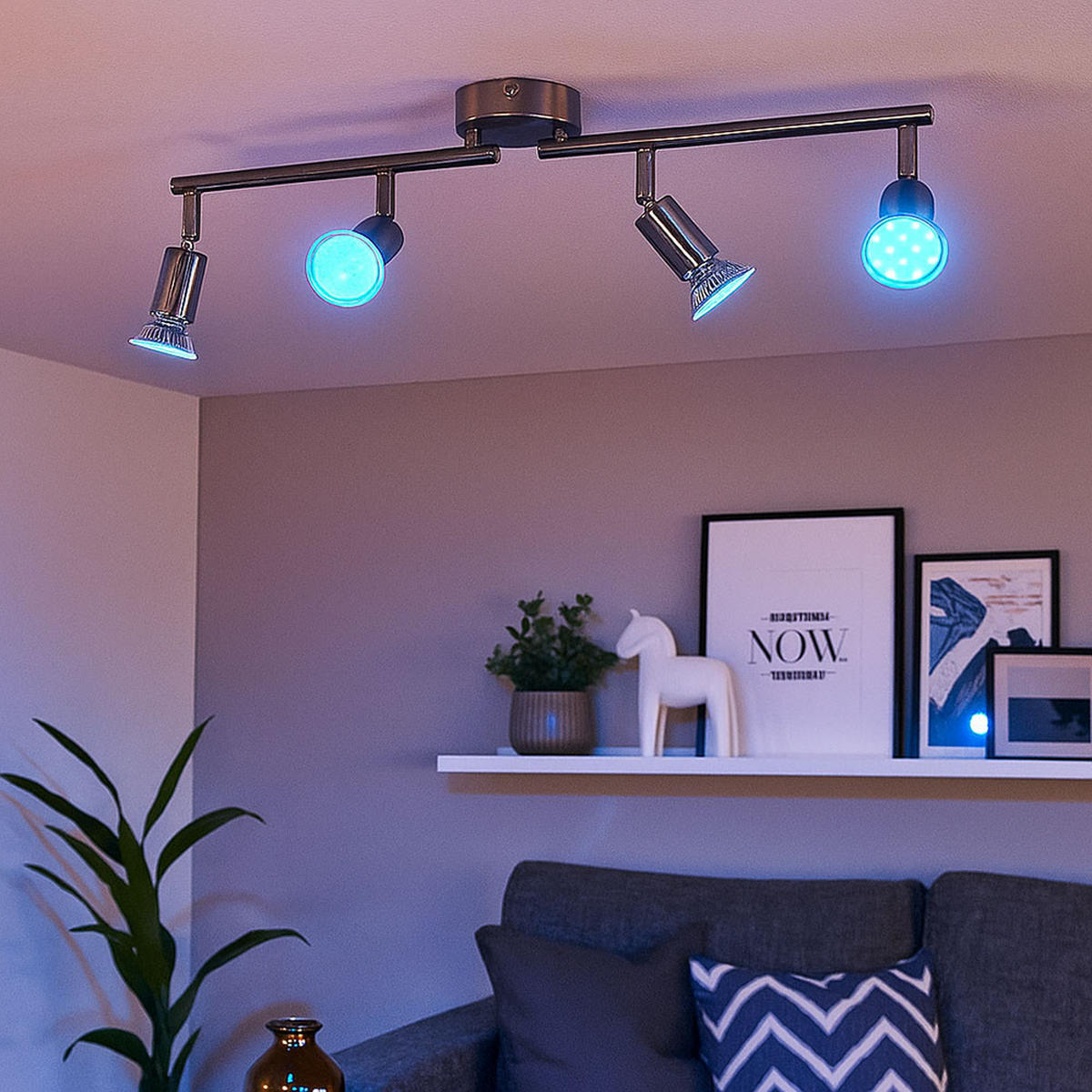 LED DECKENLEUCHTE MATRIX Silber Metall - Silberfarben, Metall (60/8/16.5cm)