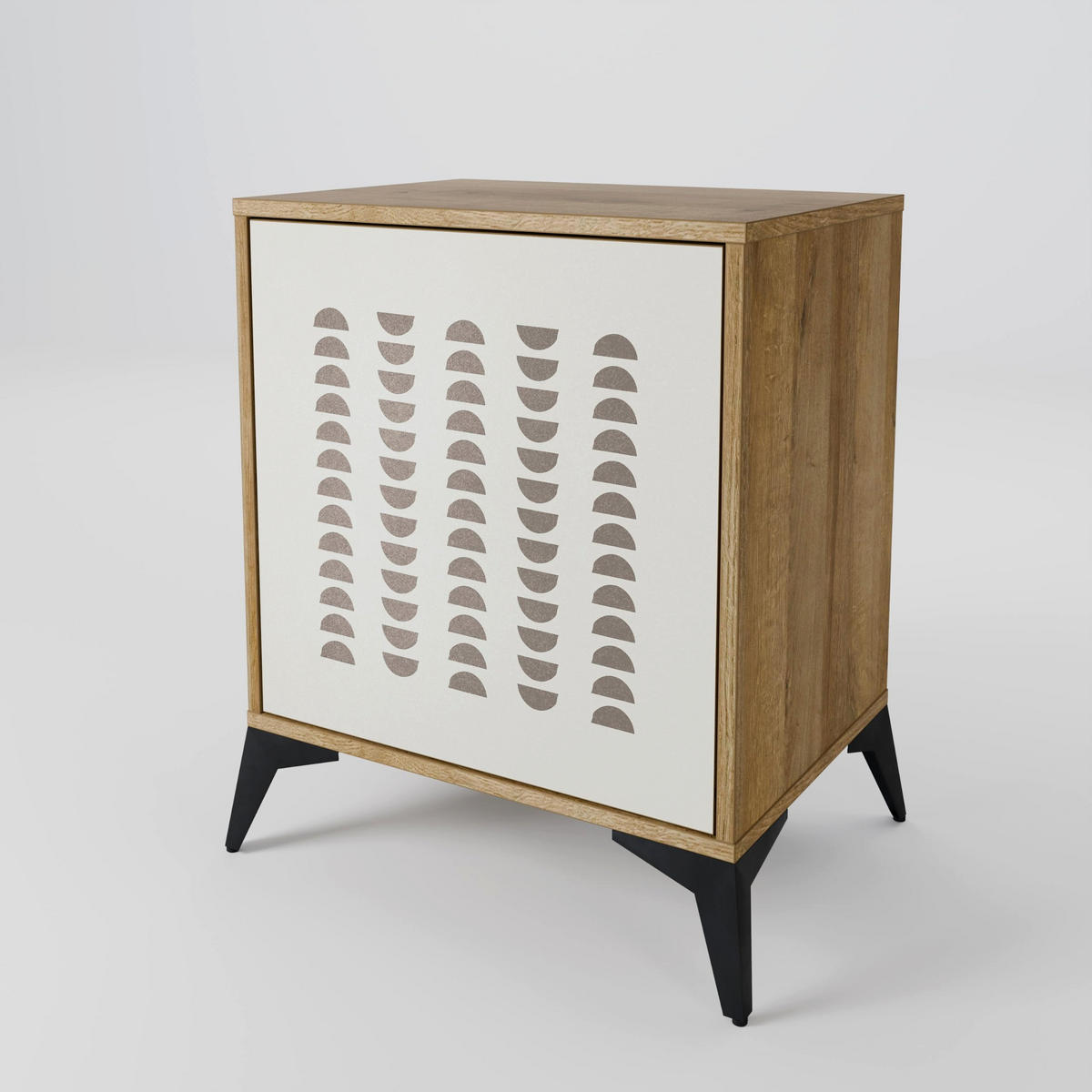 SIDEBOARD HARMONY ESSENCE, Eichefarben, 57,5x42x77,5 cm, Schräge Buchenholzfüße - Eichefarben/Buchefarben, Holzwerkstoff/Buchenholz (57.5/77.5/42cm) - SpaceRebels
