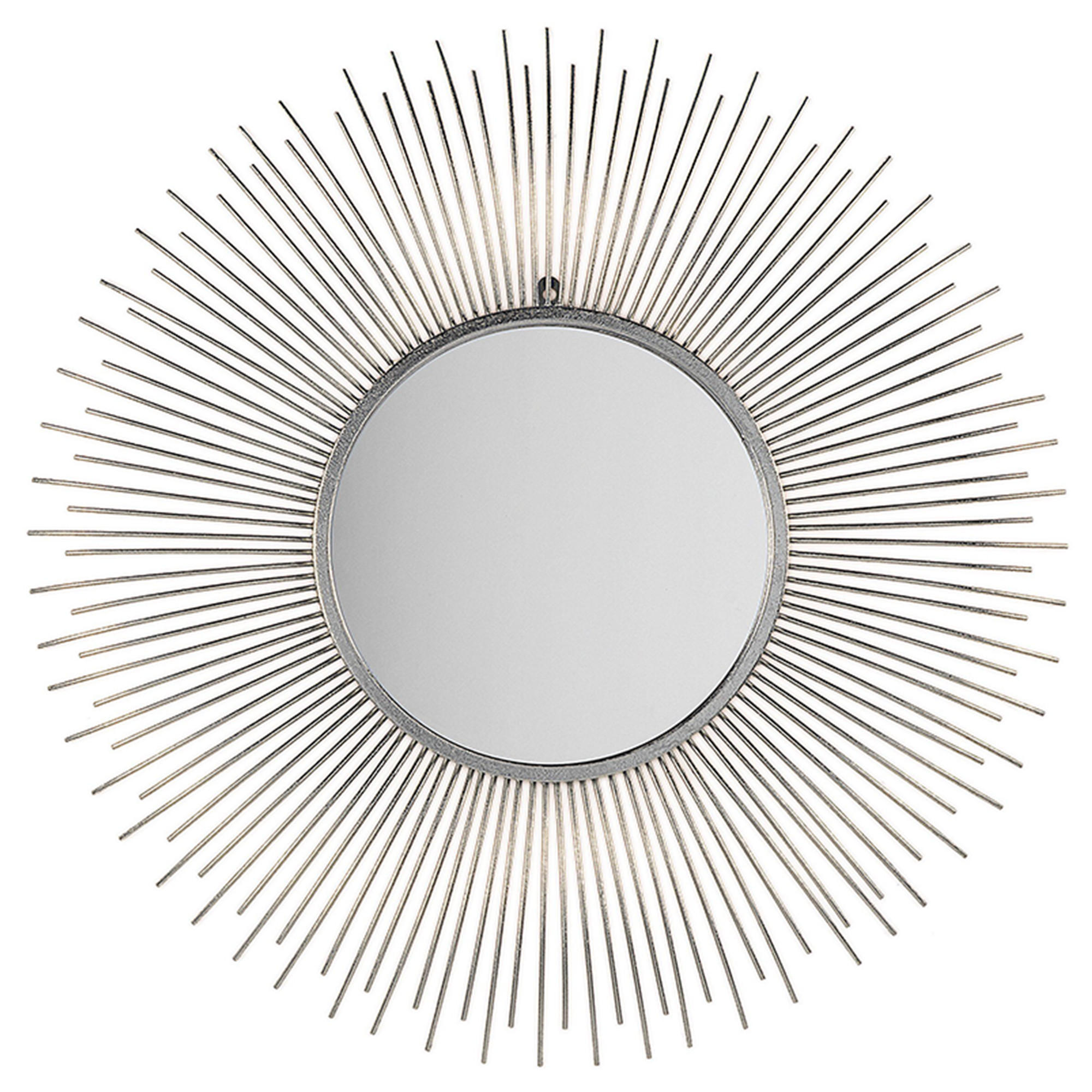 WANDSPIEGEL silber Sonnenoptik 80 cm Cilly - Silberfarben, Metall (80/80/3cm) - Beliani