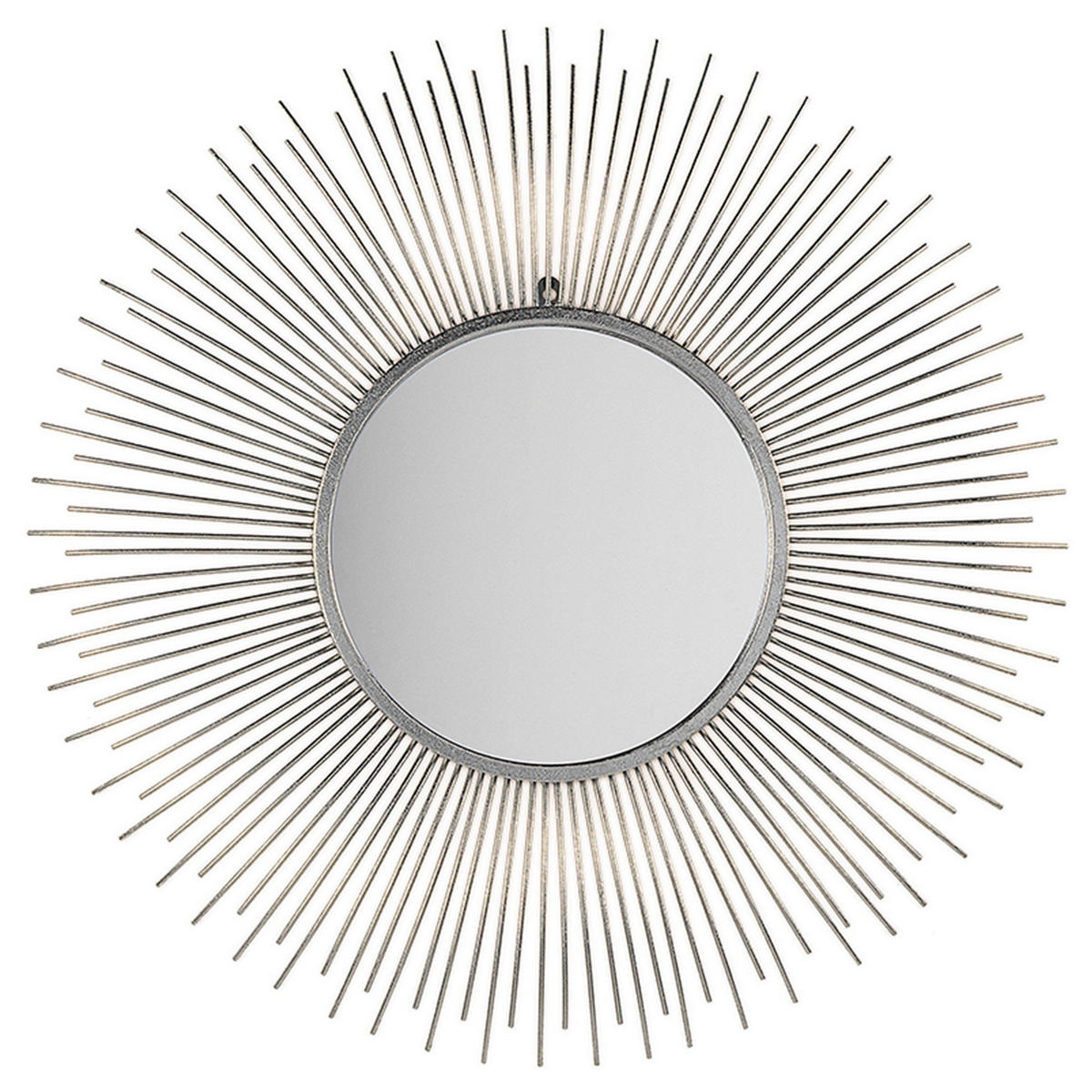 WANDSPIEGEL silber Sonnenoptik 80 cm Cilly - Silberfarben, Metall (80/80/3cm) - Beliani