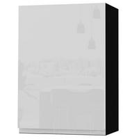 HÄNGESCHRANK Florence W2/50 Schwarz / RAL 9003 signalweiß HG 50 / 32,5 / 72cm - Türanschlag links - Weiß Hochglanz/Schwarz, Holz/Holzwerkstoff (50/72/32.5cm) - Feldmann-Wohnen