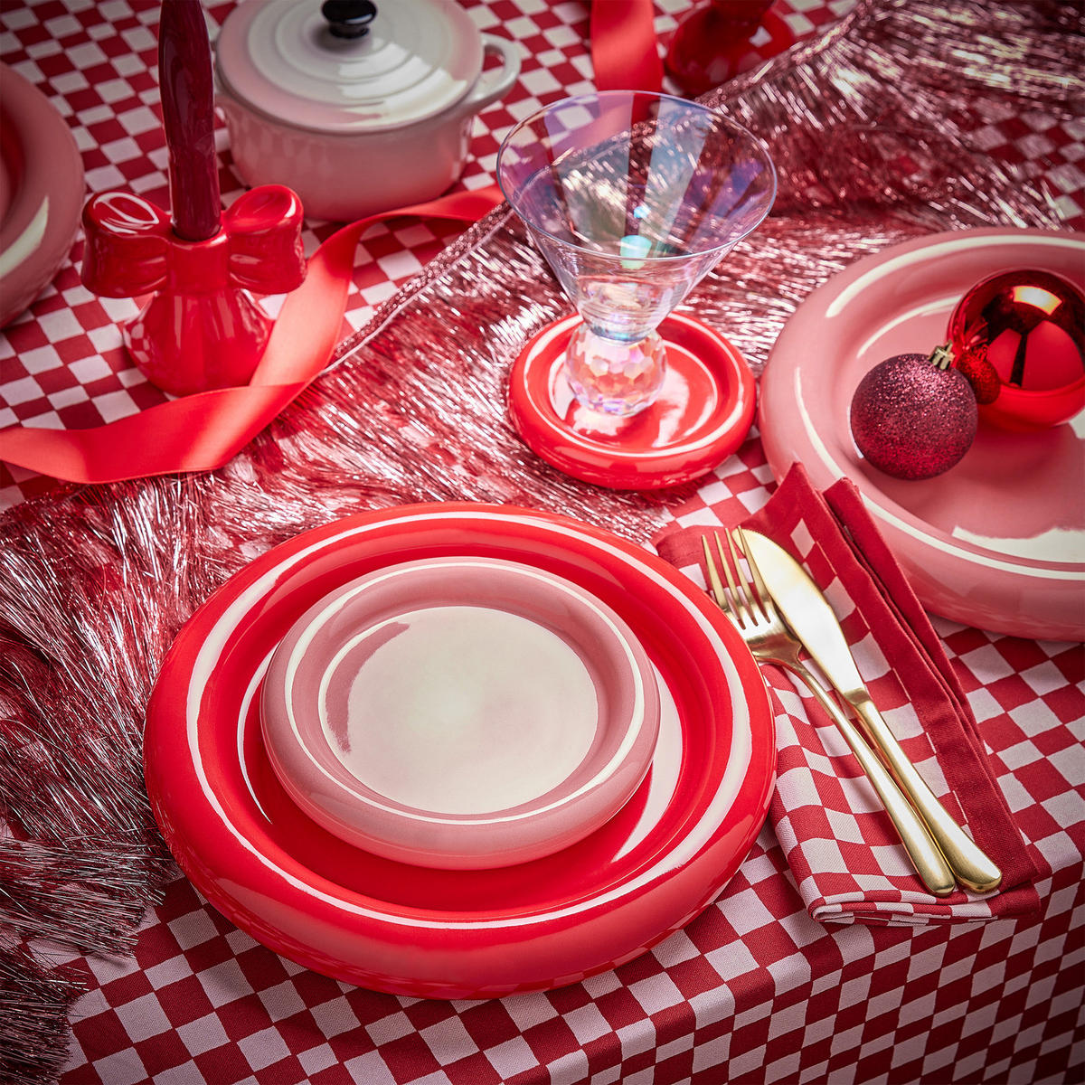 FRÜHSTÜCKSTELLER (4er Set) Groove - Rosa, Keramik (17/17/3cm) - Butlers