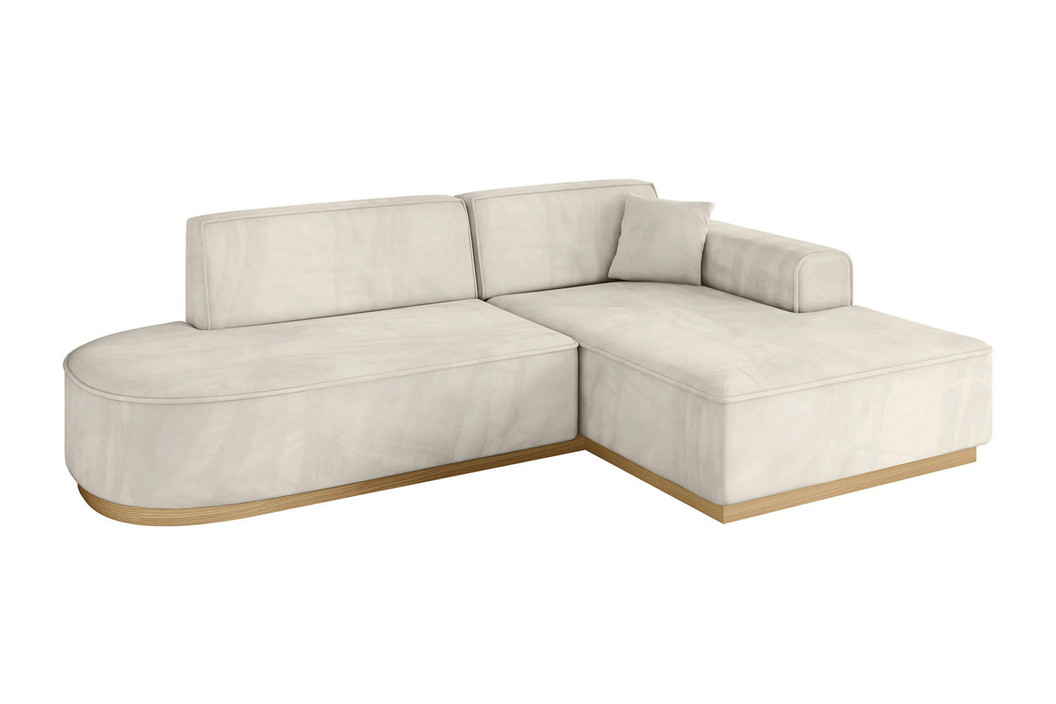ECKSOFA Ottomane Rechts IREA-L1-v2 - 234x171x83 cm Dunkelgrau - Ecru, Holzwerkstoff/Textil (171/234cm) - ALTDECOR