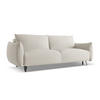 3-SITZER SOFA mit Schlaffunktion Chenille Stoff Grau - Silberfarben/Schwarz, Textil/Metall (230/86/105cm) - Makamii
