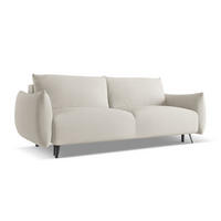 3-SITZER SOFA mit Schlaffunktion Chenille Stoff Grau - Silberfarben/Schwarz, Textil/Metall (230/86/105cm) - Makamii