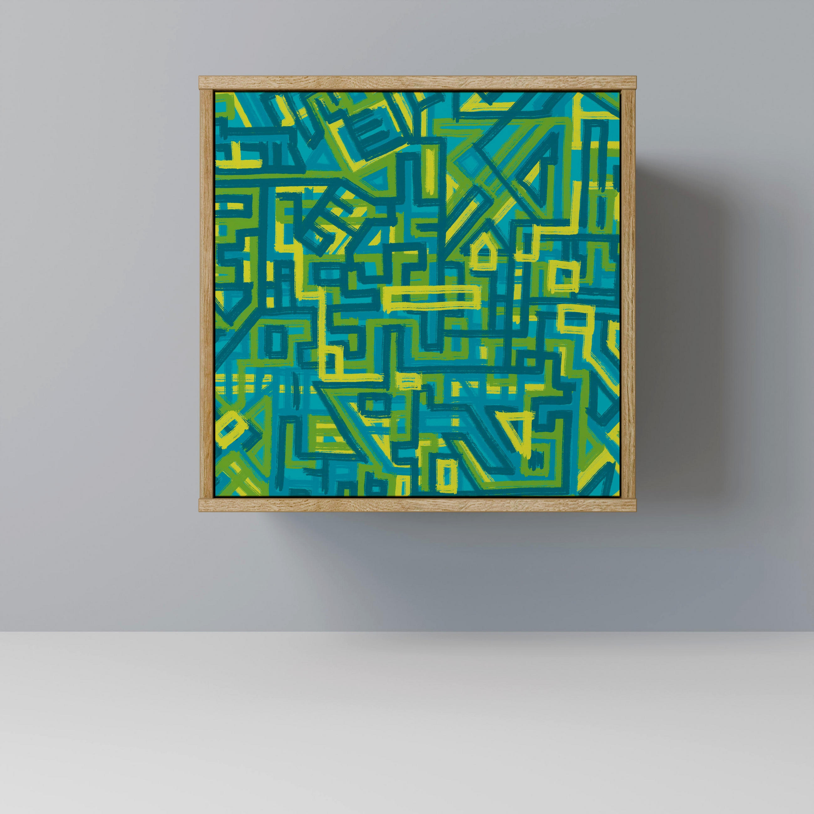 SIDEBOARD NOSTALGIC MEMORIES, Eichefarben, 57,5x42x57,5 cm, Ohne Füße - Eichefarben/Multicolor, Holzwerkstoff (57.5/57.5/42cm) - SpaceRebels