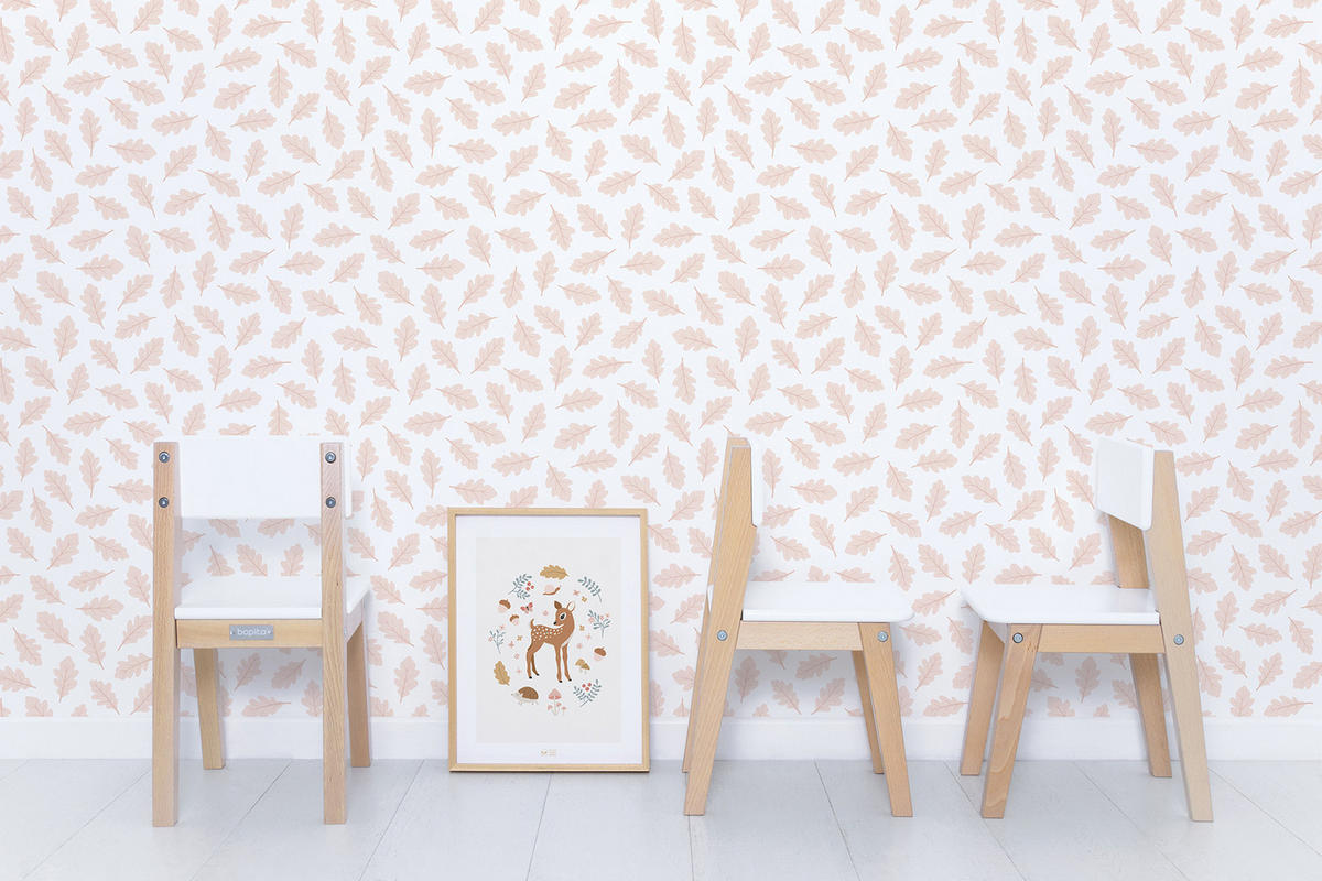 VLIESTAPETE Jöro, Eichenblätter 50 cm x 10m , rose - Pink, Papier (50/1000cm) - Lilipinso